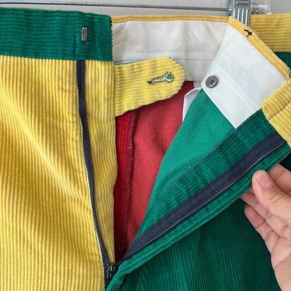 VTG Men Huntington Sz 36 Corduroy 4 Colorblock Pants Preppy Fun Pockets - Picture 3 of 10